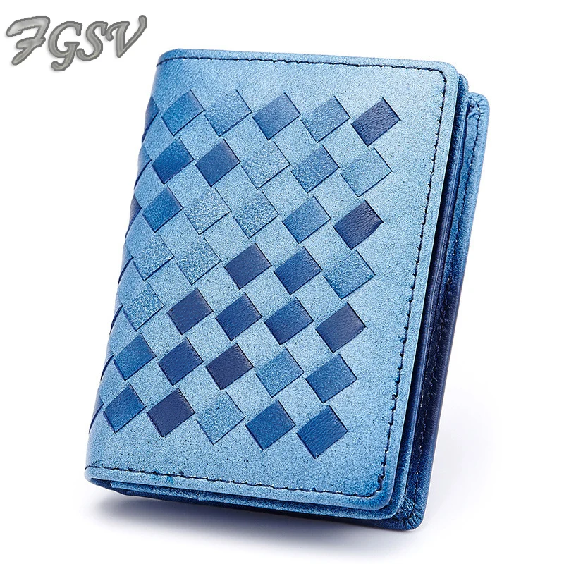 Fgsv Высокое качество кошелек для карточек из натуральной кожи кошелек модный дизайнерский банк держатель для карт для женщин кошелек плетеное портмоне FGS235