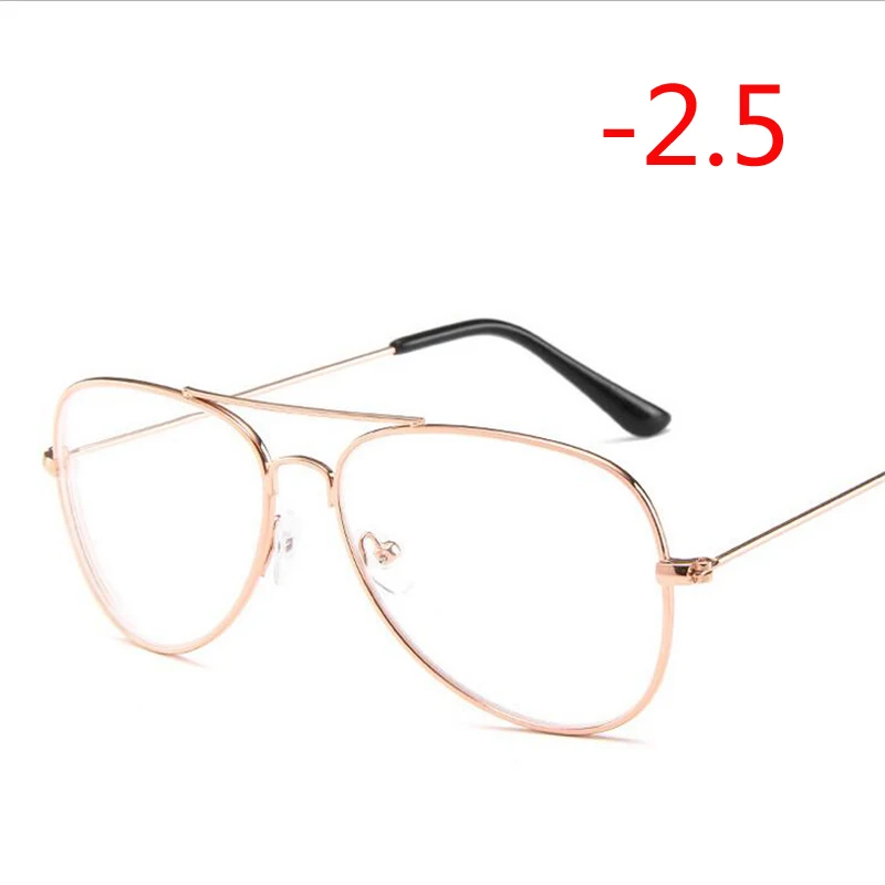 Retro Metal Cat Eye Finished Myopia Eyeglasses Spectacles Glasses For Women And Men-1.0-1.5-2.0-2.5-3.0-3.5-4.0 - Цвет оправы: Myopia 250