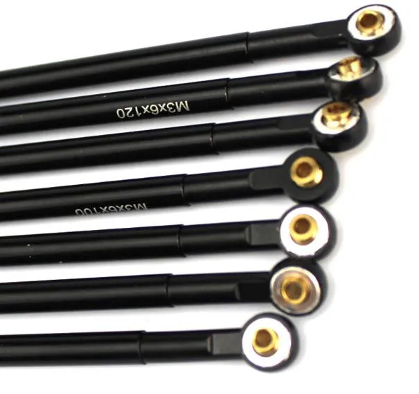 

Aluminum Alloy Steering Pull Rod Metal Servo Link Rod DIY Accessories Steering Rods with copper Ball Head for RC Car Models