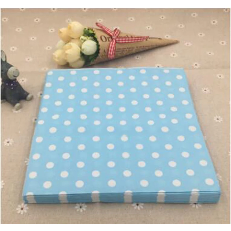 

WEISIPU 33cm Tableware Serviettes Dinner Napery Polka Dot Paper Napkins Xmas Christmas Party Decoration 20pcs