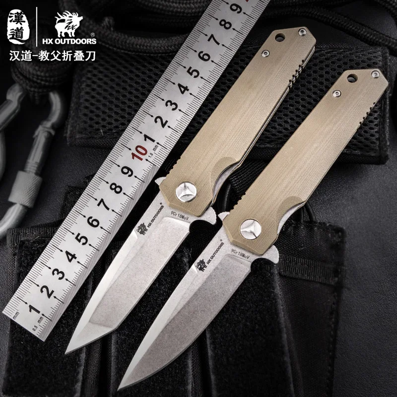 HX OUTDOORS ZD-23 Folding Knife 9CR18Mov Blade G10 Handle Flipper Ball-Bearing Survival Tactical Utility EDC Tool Knife Gift цена HX OUTDOORS ZD-23 Folding Knife 9CR18Mov Blade G10 Handle Flipper Ball-Bearing Survival Tactical Utility EDC Tool Knife Gift цены онлайн
