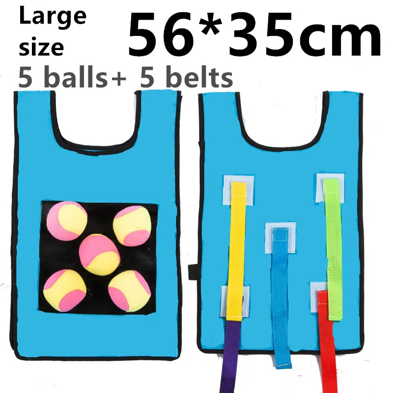 Дети Открытый школа ловить Pull шары игры активности детский сад оборудование развивающие игрушки спортивный жилет для детей - Цвет: 56 35cm blue B