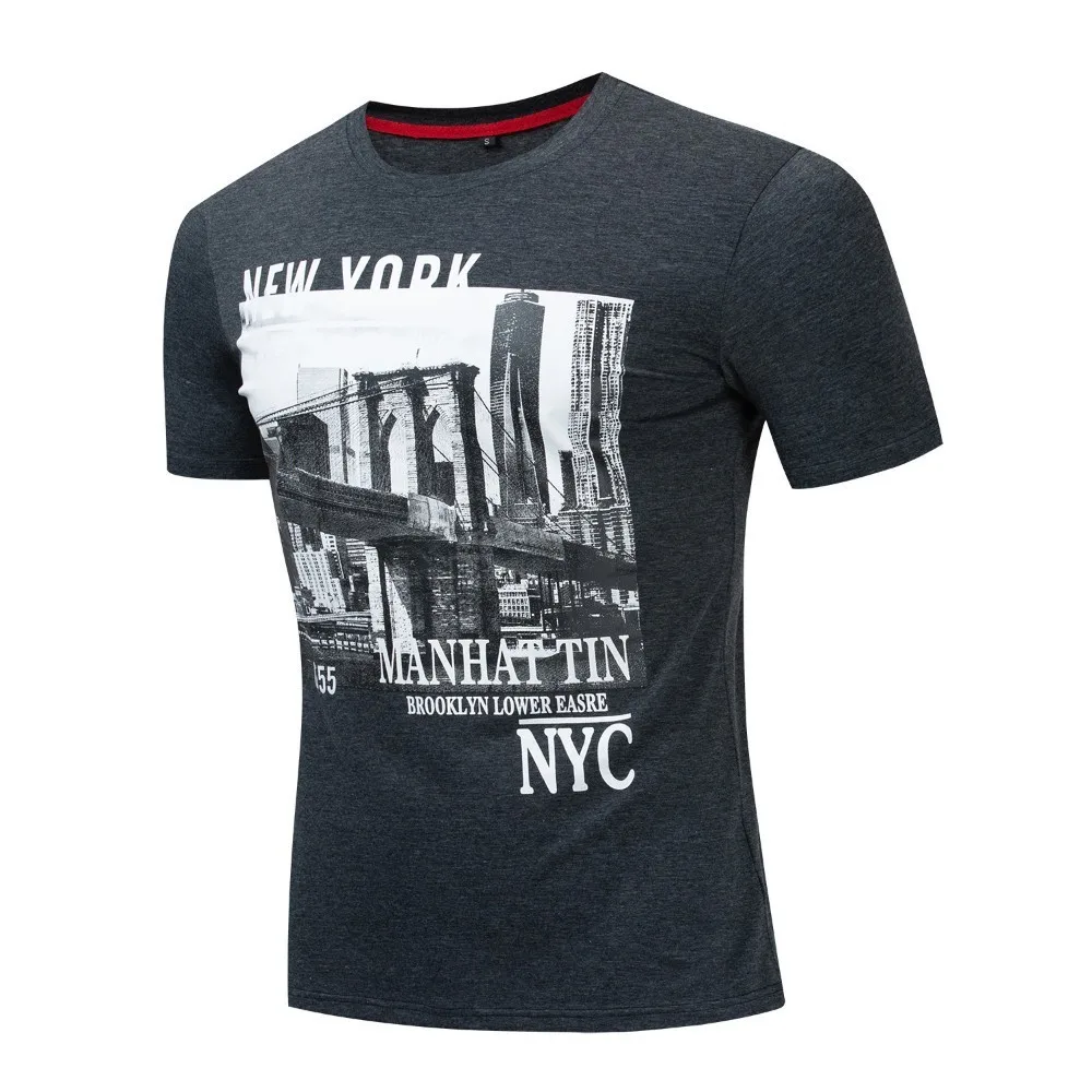 Fredd Marshall Лето Нью-Йоркская Мужская футболка с принтом города мужская футболка с короткими рукавами хлопок Повседневная футболка с круглым вырезом Homme одежда 324