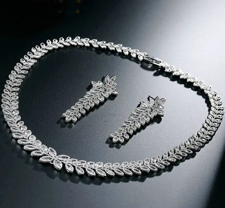 Hotsale Brand new Bridal jewelry accessory white gold color cubic