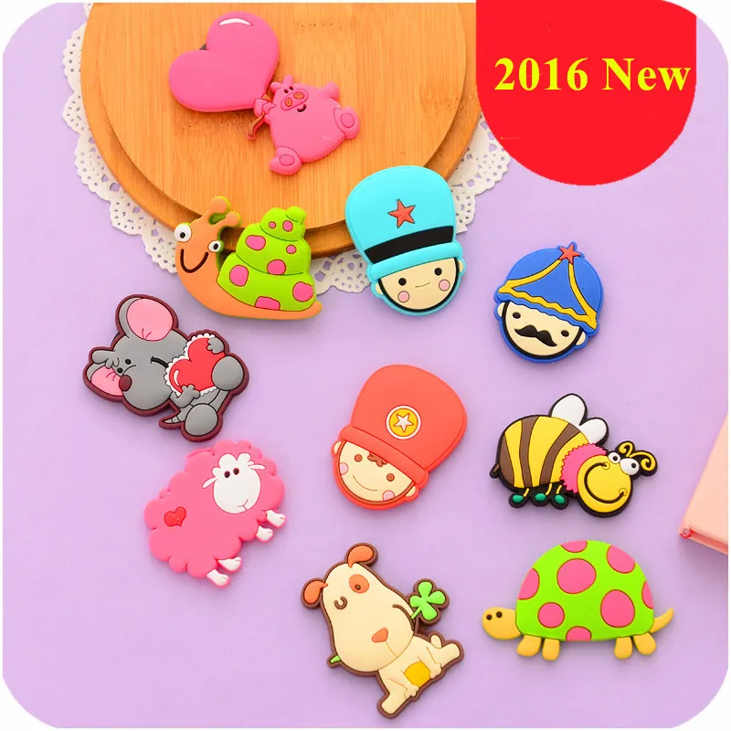 8 pcs/ lot Creative Cartoon Fridge for kids Small Size Silicon Gel fridge