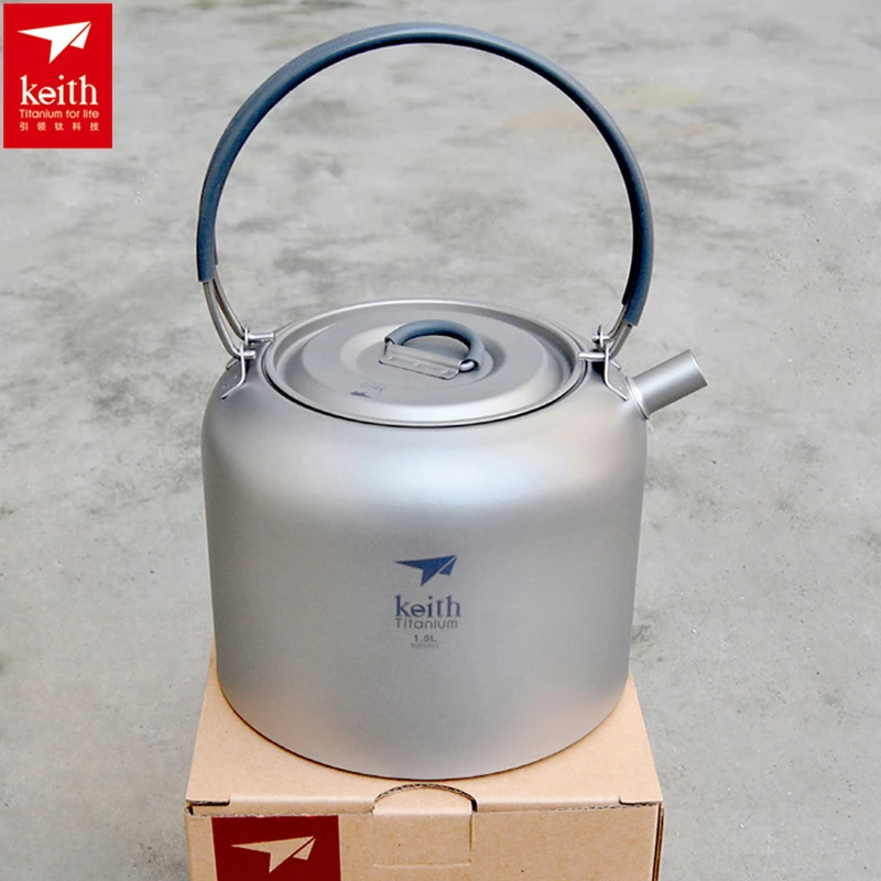 Keith Ultralight Titane Camping Eau Bouilloire Set Outdoor Coffee Pot Théière