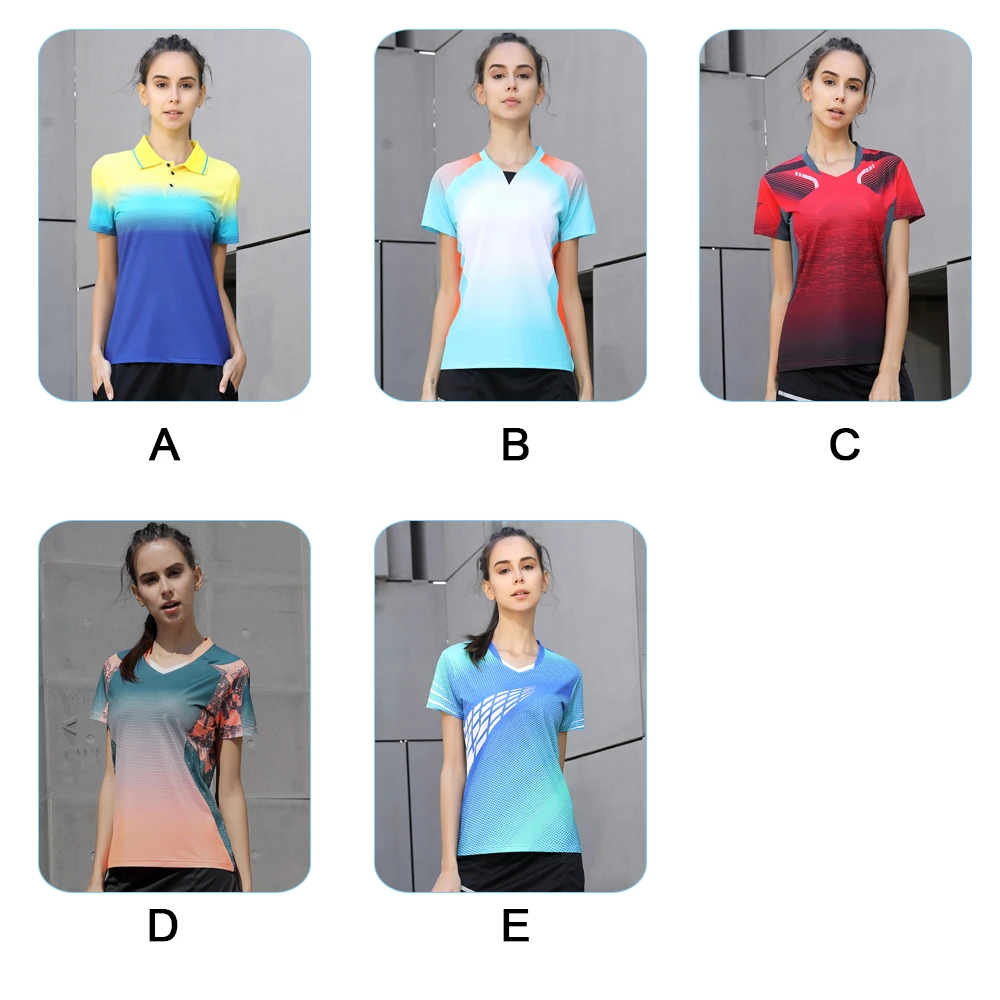 Badminton Shirt Sports Women Brand Quick Dry Breathable Table Tennis Team Running Fitness Exercise Training T Shirts