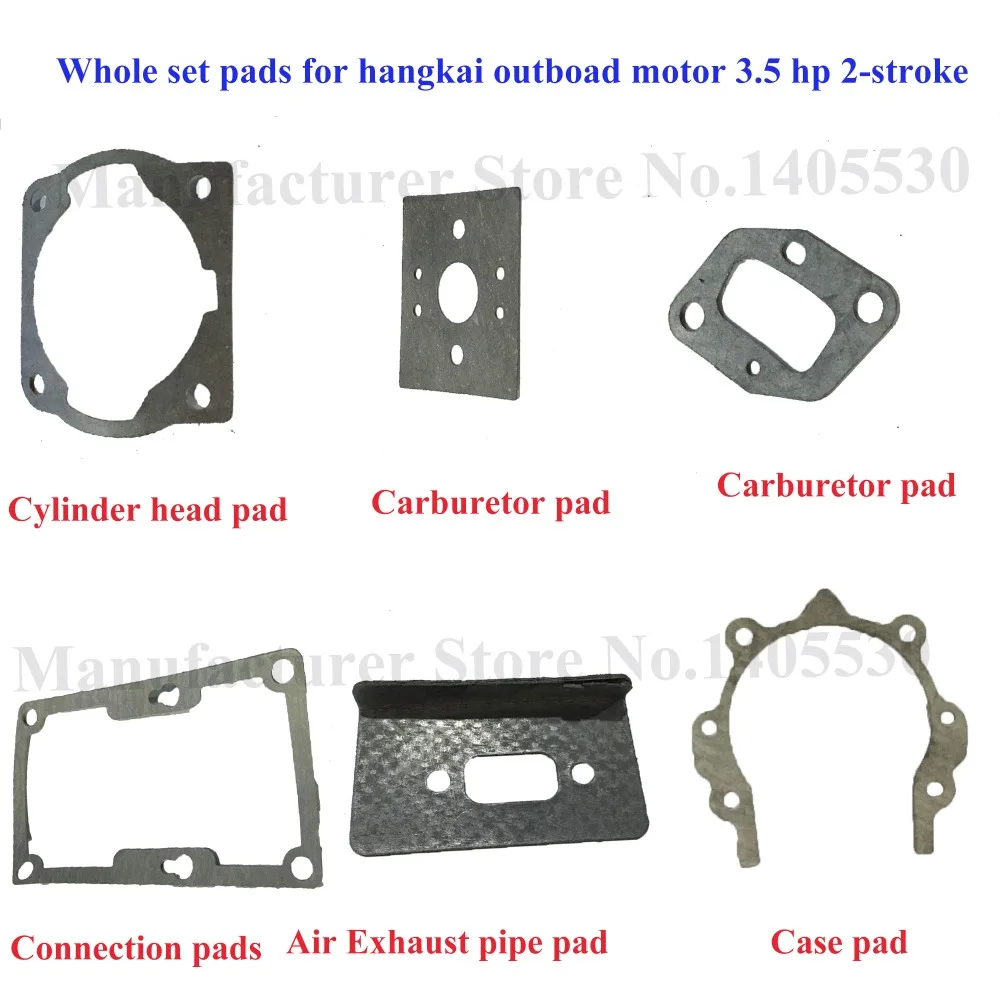 Free Shipping Original  Spare Parts Gaskets  6 Pieces For Hangkai 3.5hp 2 Stroke Boat Engine