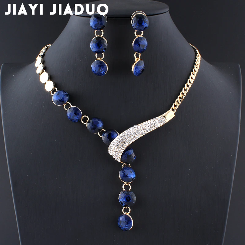 Комплект из колье и серёг с кристаллами|jewelry sets for women|wedding jewelry setsjewelry |