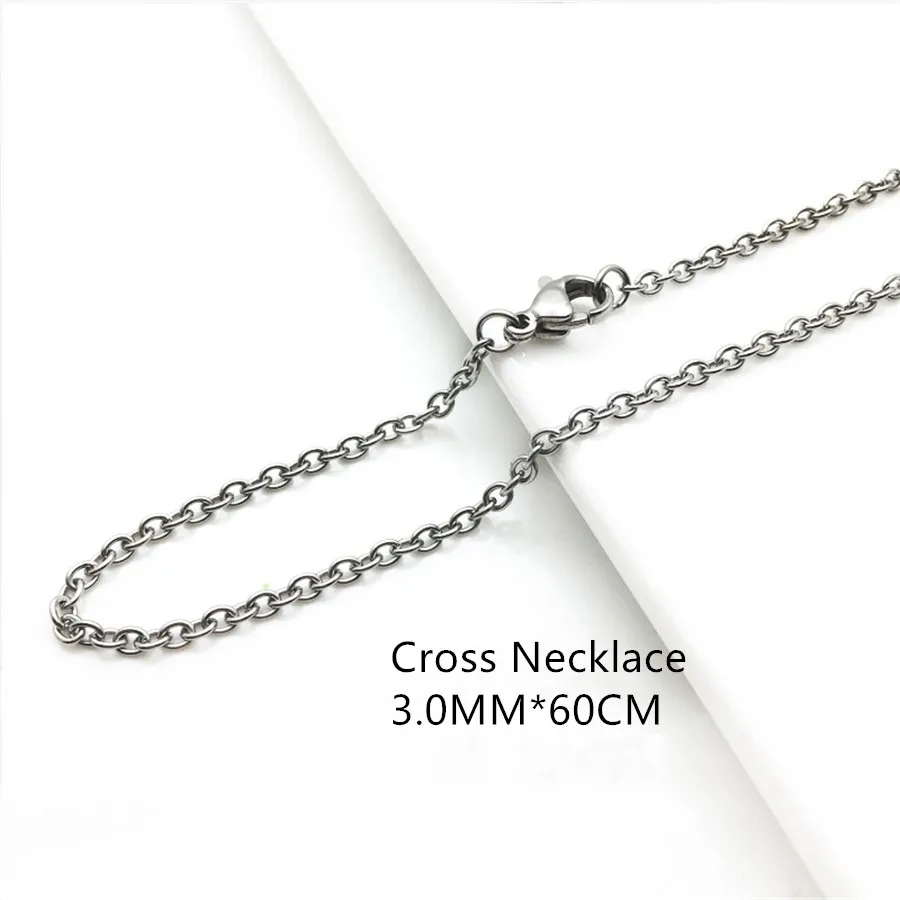 

Zoukane Classic Stainless Steel Silver Color Link Chain Necklace 3.0MM Cross Chain 24inch(60CM) length N002