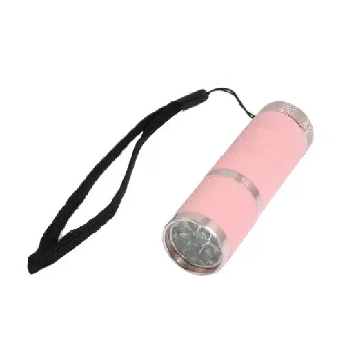 WSFS Hot Sale 43g Nylon Outdoor Mini Pink Rubber Coated 9 LED