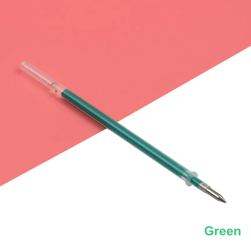 8 шт GENKKY Волшебная стираемая ручка, заправка 0,5 мм, синие, черные, красные чернила, гелевая ручка, Заправка для письма, канцелярские принадлежности, офисные школьные принадлежности - Цвет: Green