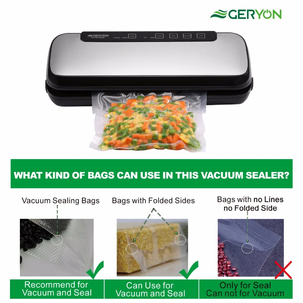 GERYON вакуумный упаковщик 4 в 1 автоматический Еда закаточных машинок с Starter Kit от Saver