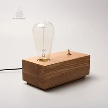 Ретро Кофе магазин настольная лампа древесины Винтаж настольная лампа 40 Вт EDISON ЛАМПЫ 220 В Спальня бар Настольный свет настольная свет деревянный с коммутатором