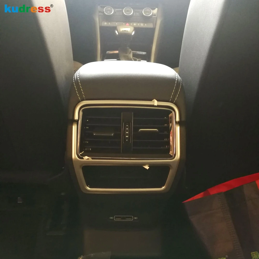 

For Skoda kodiaq 2016 2017 2018 ABS Matte Car-Styling Rear Seat Air Condition Outlet Cover Trim Sticker Auto Accessory 1pcs/set