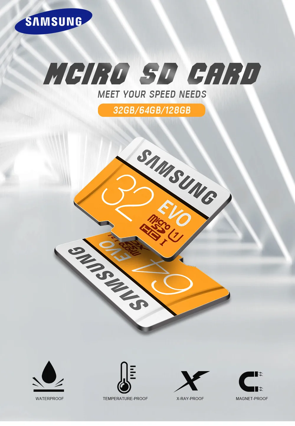 SAMSUNG EVO емкостью 64 Гб U3 слот для карт памяти Class10 Micro SD TF/SD карты C10 R100MB/S MicroSD XC UHS-1 Поддержка 4 K UItra HD