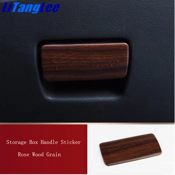 

Litanglee Rose Wood Grain Copilot Storage Box Handle Decoration Sticker Interior Refit For Cadillac XT5 Car Accessories