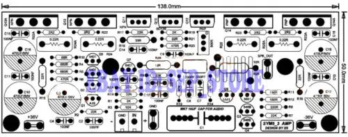 HI FI DIY моно Классическая Symasym5 3 Дискретная Плата усилителя мощности 100 Вт AMP