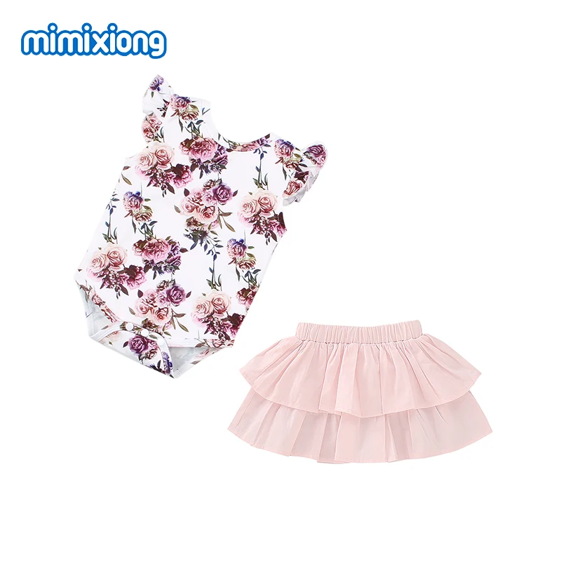 

Toddler Girl Clothes Summer Flying Sleeve Body Tops + Tutu Skirt Newborns Bebes Princess Outfits Toddler Kids 2pcs Clothing Suit