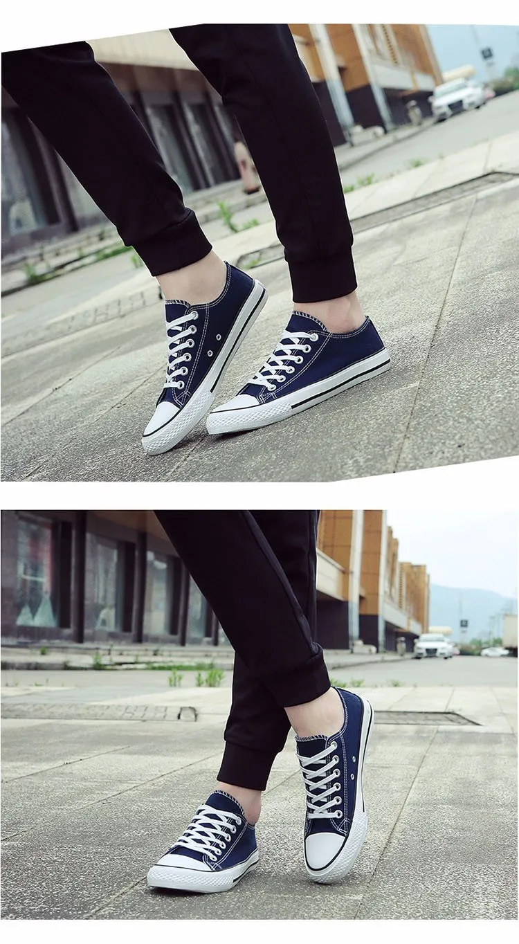 Hellozebra Men Casual Canvas Shoes Classical Lace Up Solid Flats Breathable Board Soft Leather Students Shoes 2016 Autumn New (25)