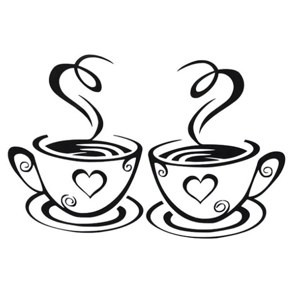 Details about   Coffee Cups Cafe Tea Wall Stickers Art Vinyl Decal Kitchen Restaurant Decorator 