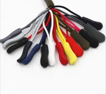 

2000pcs/lot 16Colors cable+ Zipper Pulls Cord Rope Ends Lock Zip Clip Buckle Black