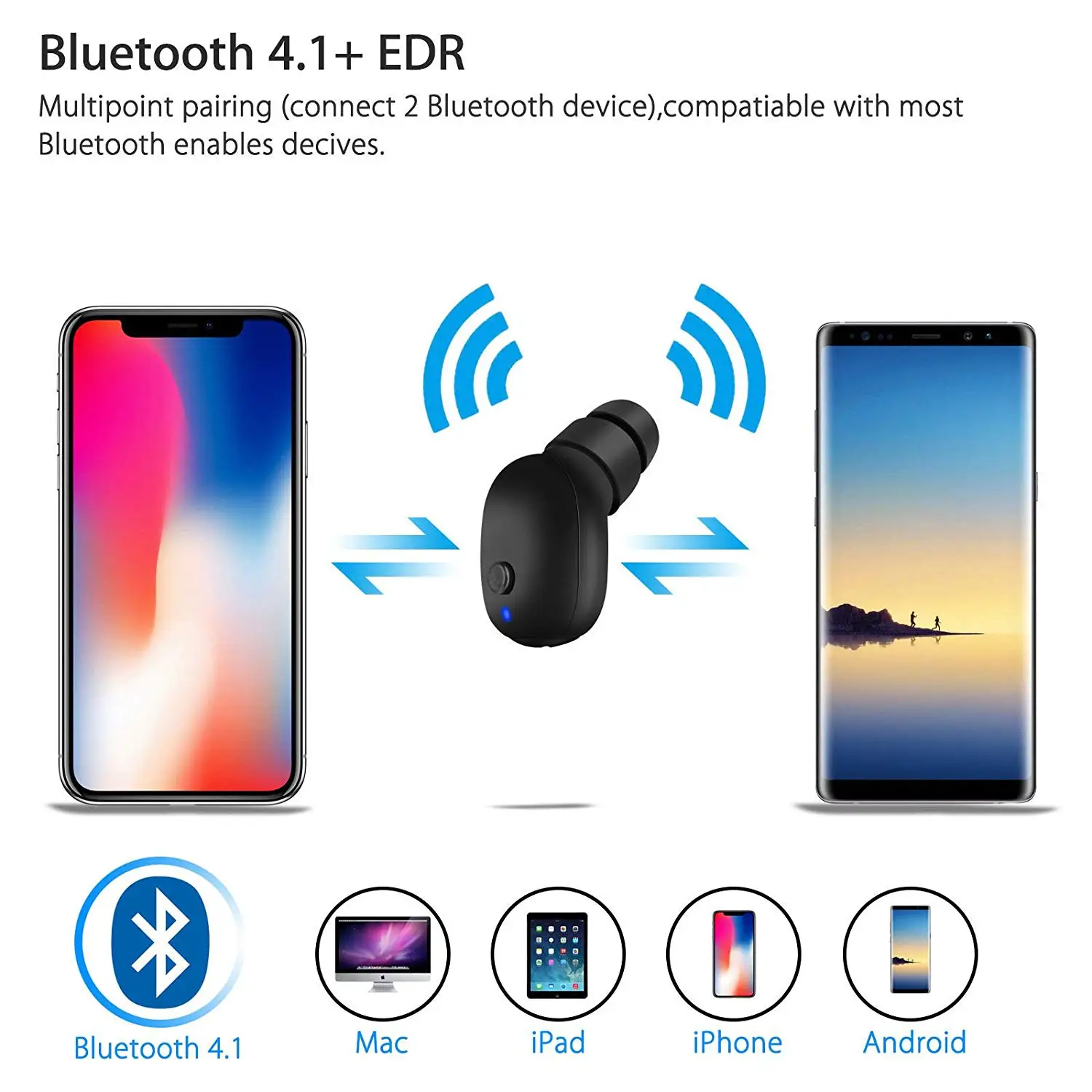 Мини IP68 водонепроницаемый плавательный Bluetooth наушники беспроводной Спорт бег музыка стерео Дайвинг Наушники гарнитуры вкладыши