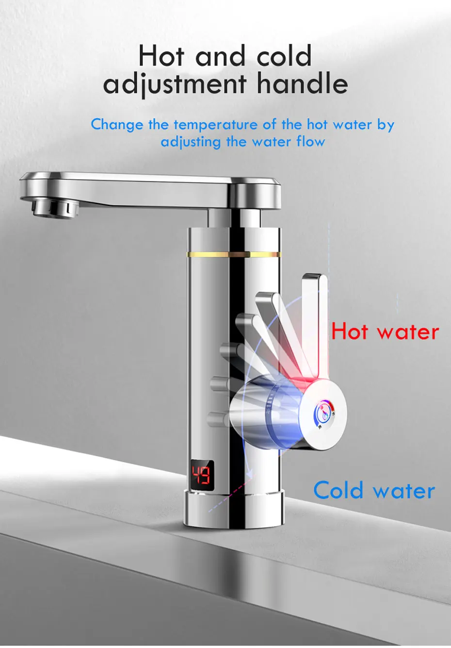 Ecofresh Electric Faucet Instant Water Heater Tap Faucet Heater Cold Heating Faucet Tankless Instantaneous Water Heater