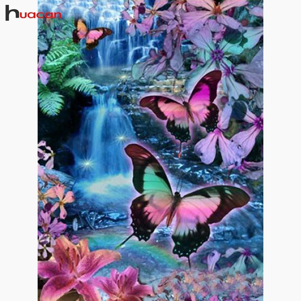 

HUACAN Diamond Mosaic Animals 5D DIY Embroidery Diamond Painting Butterfly Full Drill Picture Of Rhinestone Home Decoration