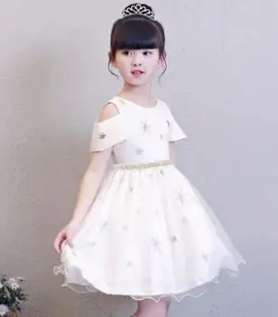 

2019 lace flower Girl dress for Wedding Party Princess Christmas Dresses for girl Party Costume Kids Cotton Party girls Clothing