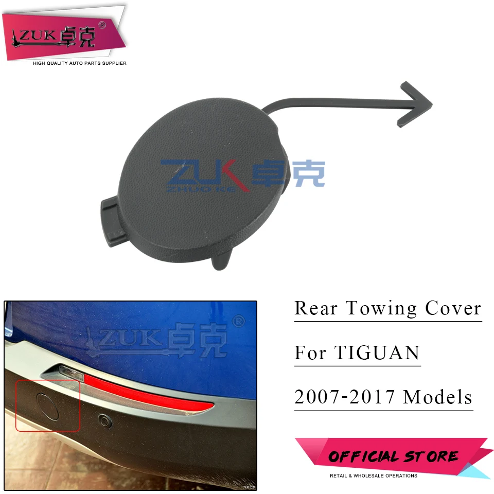 

ZUK Rear Bumper Towing Haul Cover Tow Hauling Case Cap Housing For TIGUAN 2007 2008 2009 2010 2011 2012 2013 2014 2015 2016 2017