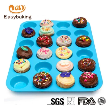 

24 Cup Mini Muffin Pan Silicone Cupcake Pan Kitchen Accessories Bakeware Cake Tools Soap Mold