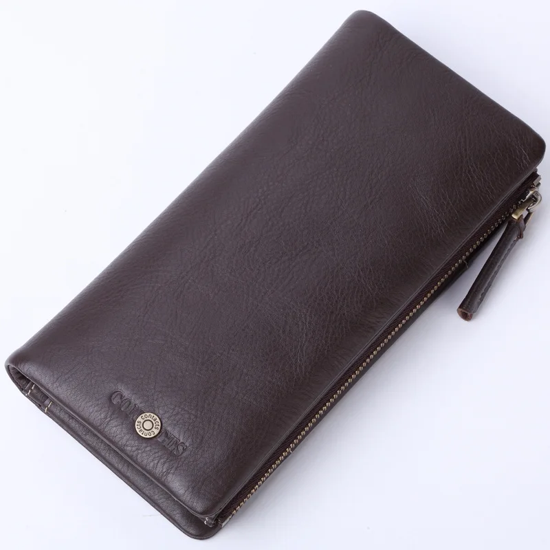 

Business Csual Men Wallets Long Zipper Design Phone Purse Genuine Leather Men's Wallet Section Of The Multicard Clutch Male