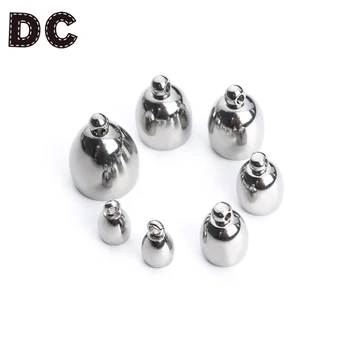 

DC 6pcs/lot Dia 4/6/8mm Round Rhodium Stainless Steel Leather Cord End Caps End Clasps Tassel Caps for Tassels Jewelry Making