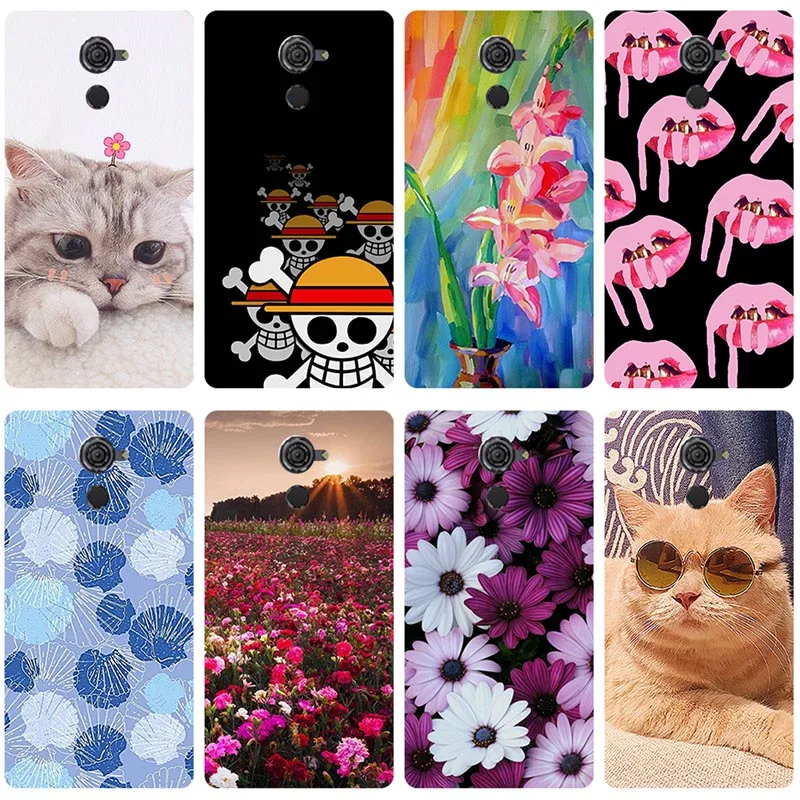 

Phone Case for Vodafone Smart Platinum 7 VFD900 Silicon for Smart Pro 7 colorful flower cat tiger Painted Soft TPU Cover Case
