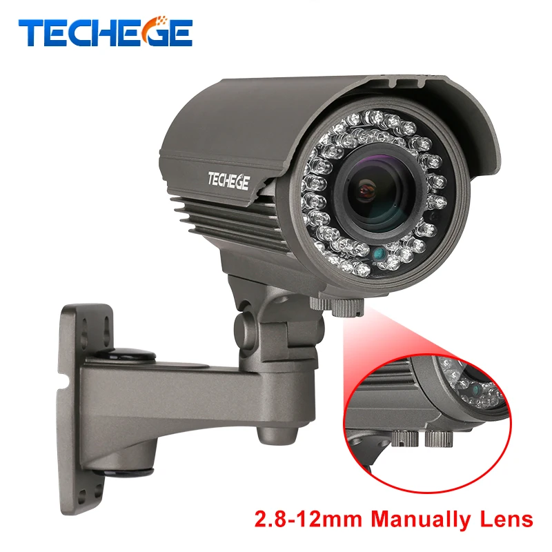 Techege 1080 P HD ip камера 2 8 12 мм зум объектив 2.0MP пуля безопасности наружная