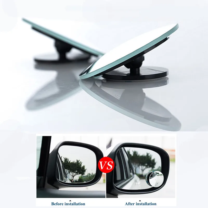 

2pcs Car 360 Degree Blind Spot Mirror Wide Angle Round Convex Mirror Small Round Side Blindspot Rearview Parking Mirror