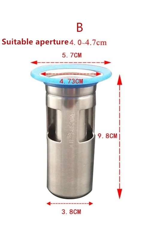 304 нержавеющая сталь дезодорант и защита от насекомых трап ядро глубокая вода уплотнение ванная комната туалет канализация слив ядро - Цвет: B