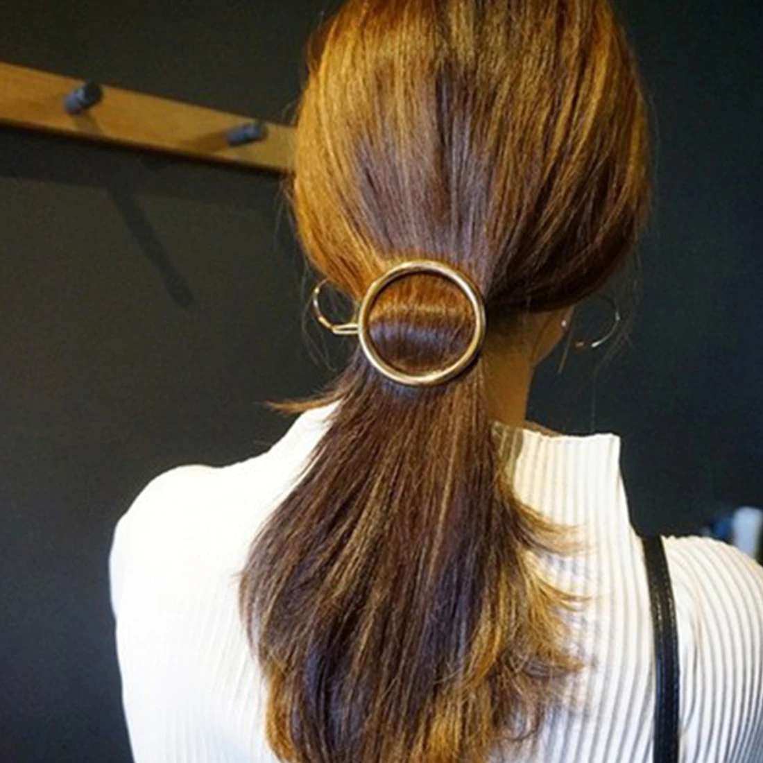 Geometric Shape Hair Clip Fashion Women Lady Girl Punk Hollow Out Moon Triangle Circle Barrettes Hairpin Clamps Gold Tone