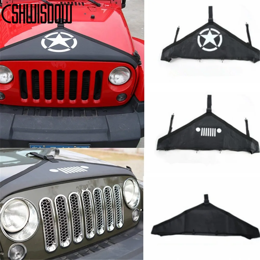 Черный защитный козырек на липучке подходит для Jeep Wrangler JK аксессуары 2007-2017