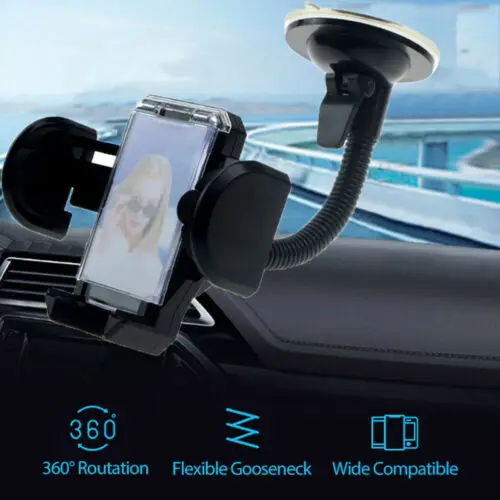 

Universal Car Mobile Phone Holder Adjustable Long Arm 360 Rotation Windshield Car Mount Cradle Stand For Universal Phone