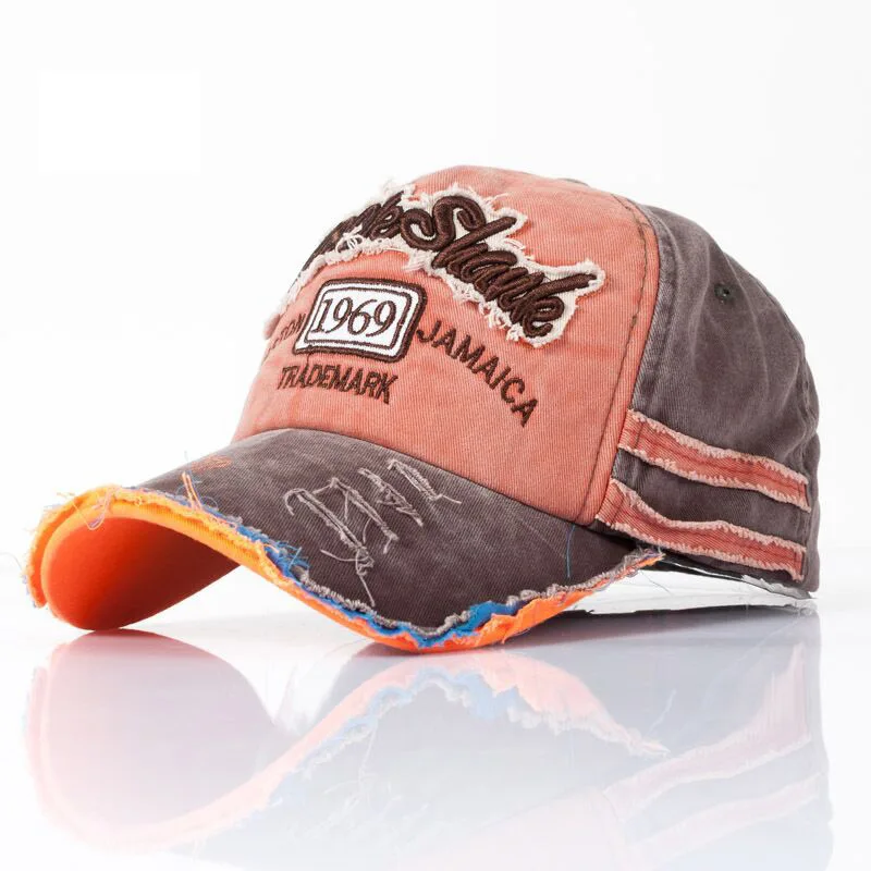 Bomba reina 2018 nueva Washed Denim Snapback sombreros otoño verano carta 1969 hombres béisbol Sunblock Beisbol Casquette Cap