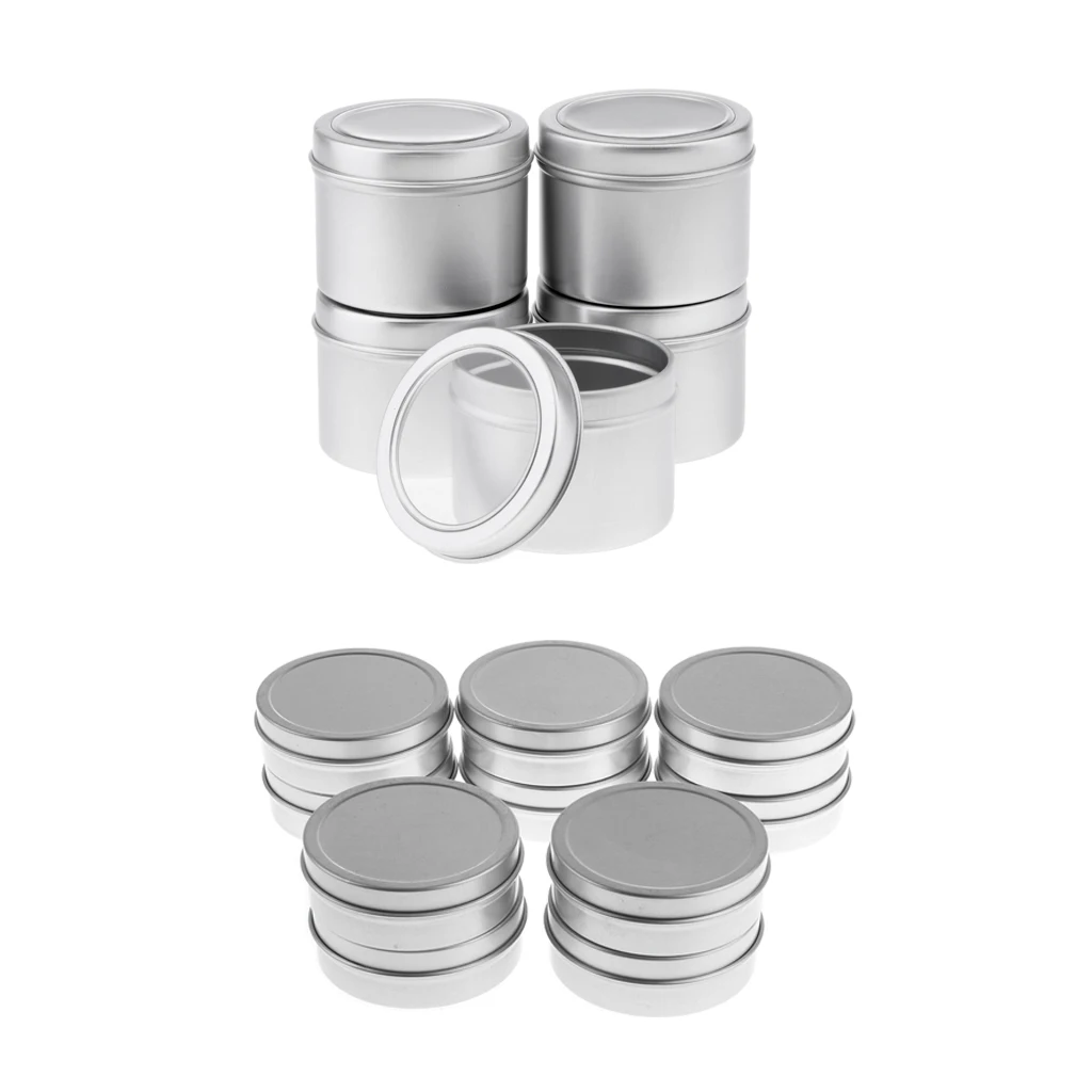 15x 60ml Round Aluminum Cream Empty Lip Balm Candles Containers Jars Tin Lid