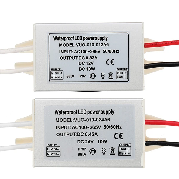 

DC12V DC24V 10W Waterproof Aluminum Mini Power Supply LED Driver Transformer New