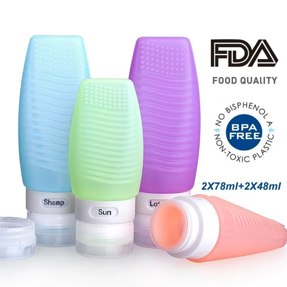 leak proof silicone travel bottles