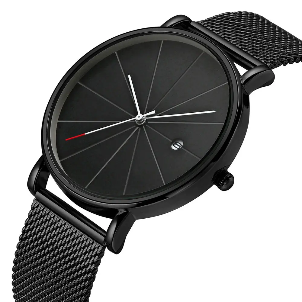 

Men Watch 2019 Top Brand Luxury Ultra Thin Man Quartz Wristwatches Steel Mesh Calendar Waterproof Clock Male Relogio Masculino