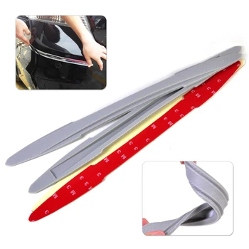 

DWCX 1Pair Grey PVC Rubber Front Rear Bumper Edge Protector Corner Guard Anti-rub Scratch Sticker for Auto Car SUV Pickup Truck