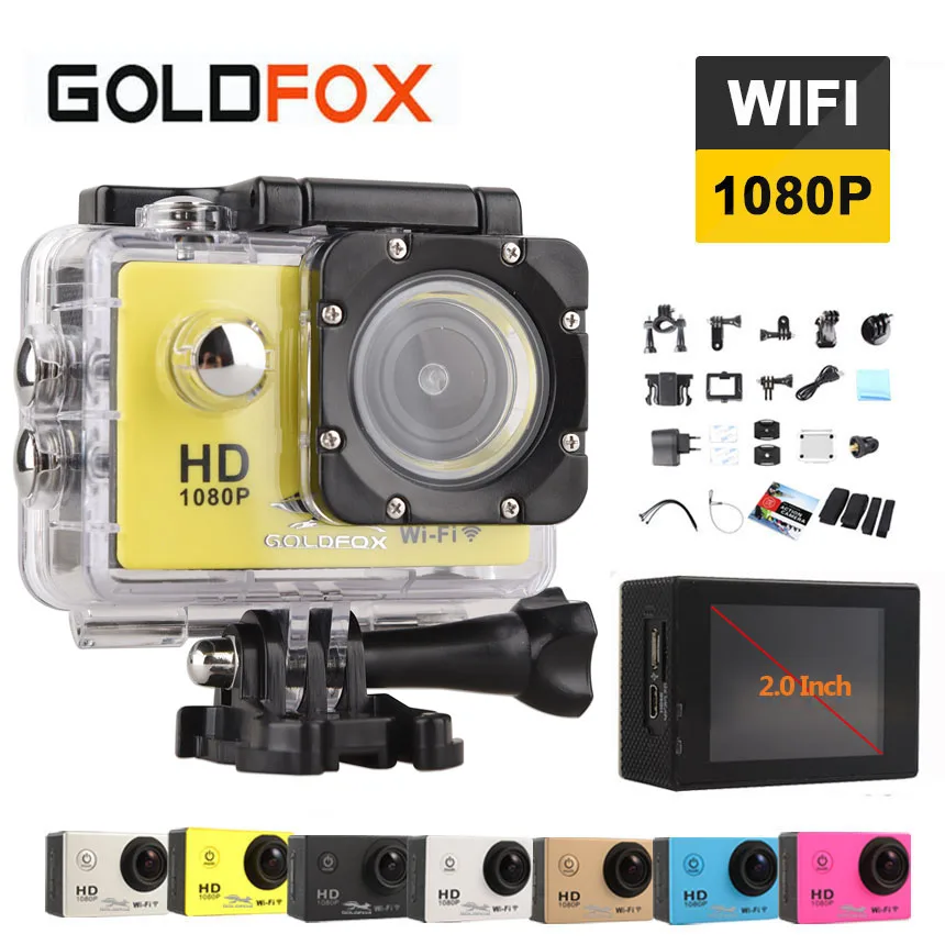 

1080p Action Camera WiFi Camcorder HD 30M sport DV 2.0' Screen go waterproof pro camera Mini Camera Recorder Helemt Cam