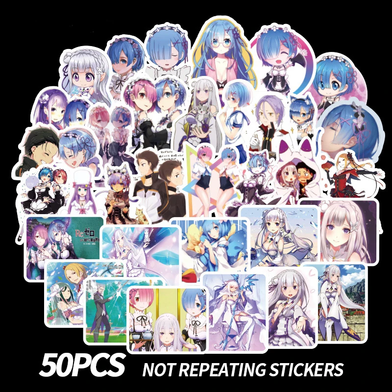50pcs Cartoon Life In Different World Stickers From Scratch Waterproof Graffiti Sticker Motor Skateboard Notebook Guitar Sticker