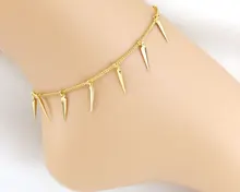 Gold Anklet Tassel Willow Tip Leg Bracelet Foot Jewelry Ankle Bracelets Women Enkelbandje Tornozeleira Pulseras Tobilleras Mujer